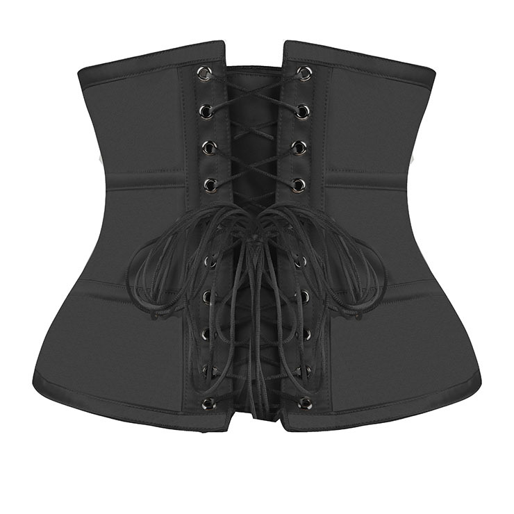 Retro Black Busk Closure 16 Steel bones Outside Corset  