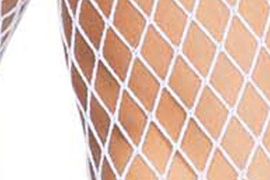 Net stockings with garter belt white 