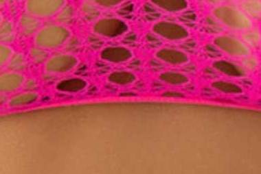 Net tank crop top & mini skirt pink 