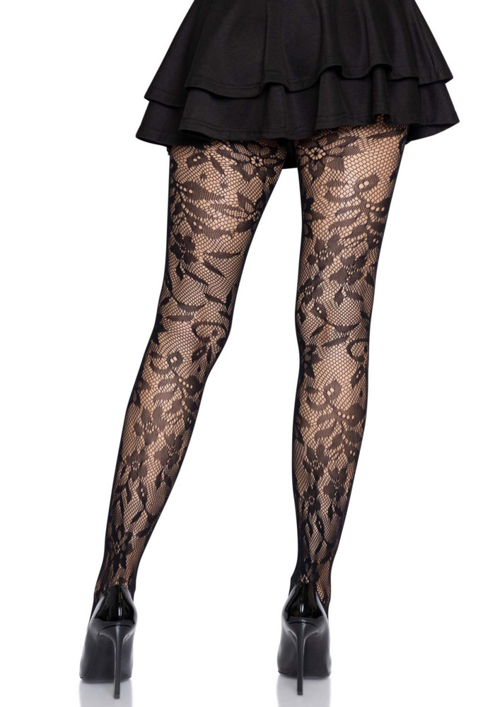 Seamless floral lace tights  