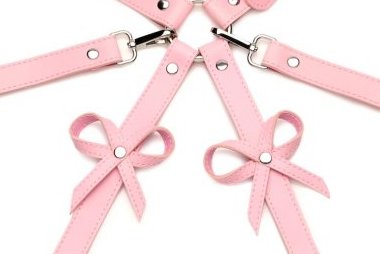 Pink Bondage Thigh Harness with Bows 