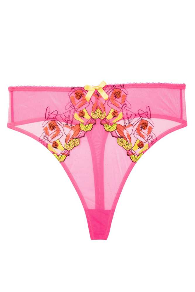 Magda Pink Neon Cocktail  High Waist Thong  