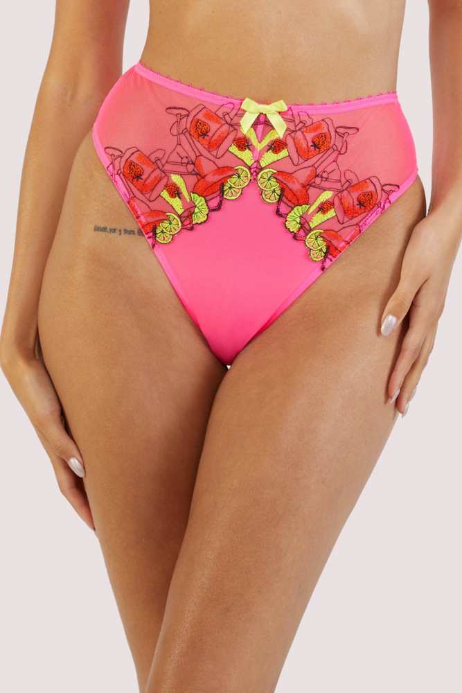 Magda Pink Neon Cocktail  High Waist Thong  