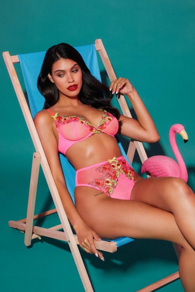 Magda Pink Neon Cocktail  High Waist Thong  