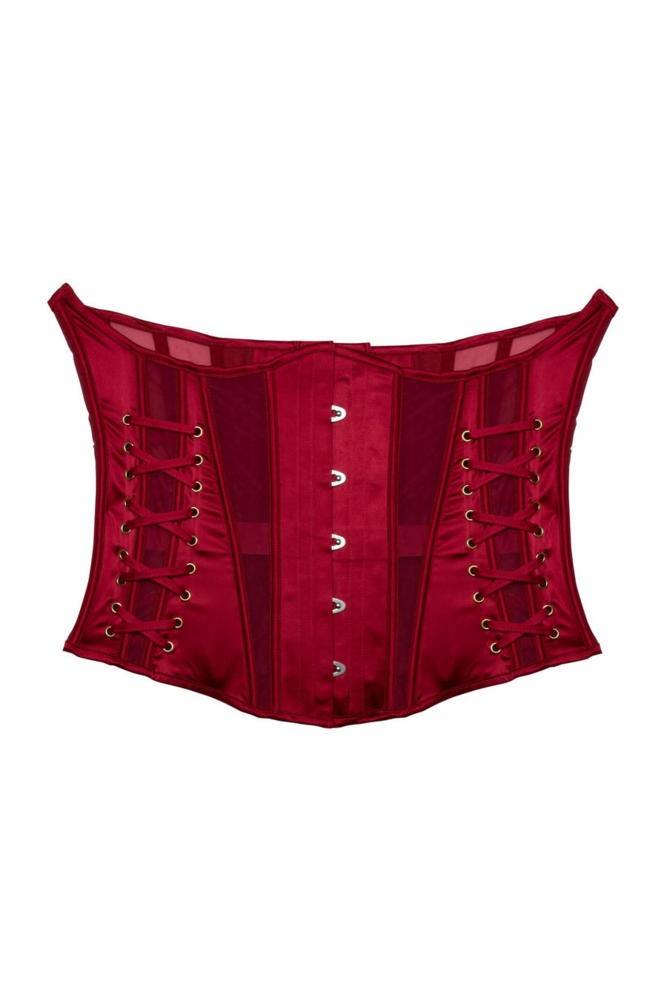 Etta red tie underbust corset  