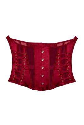/ Etta red tie underbust corset