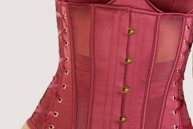 Etta red tie underbust corset 