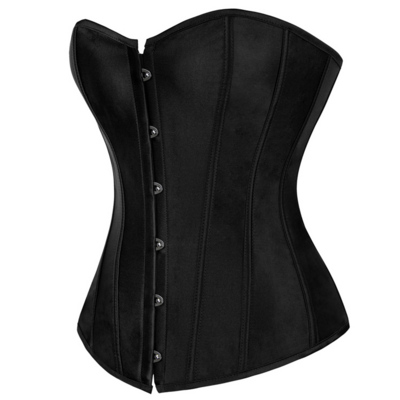/ Black satin overbust corset