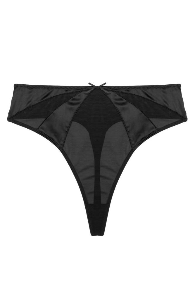 Etta black high waist thong  