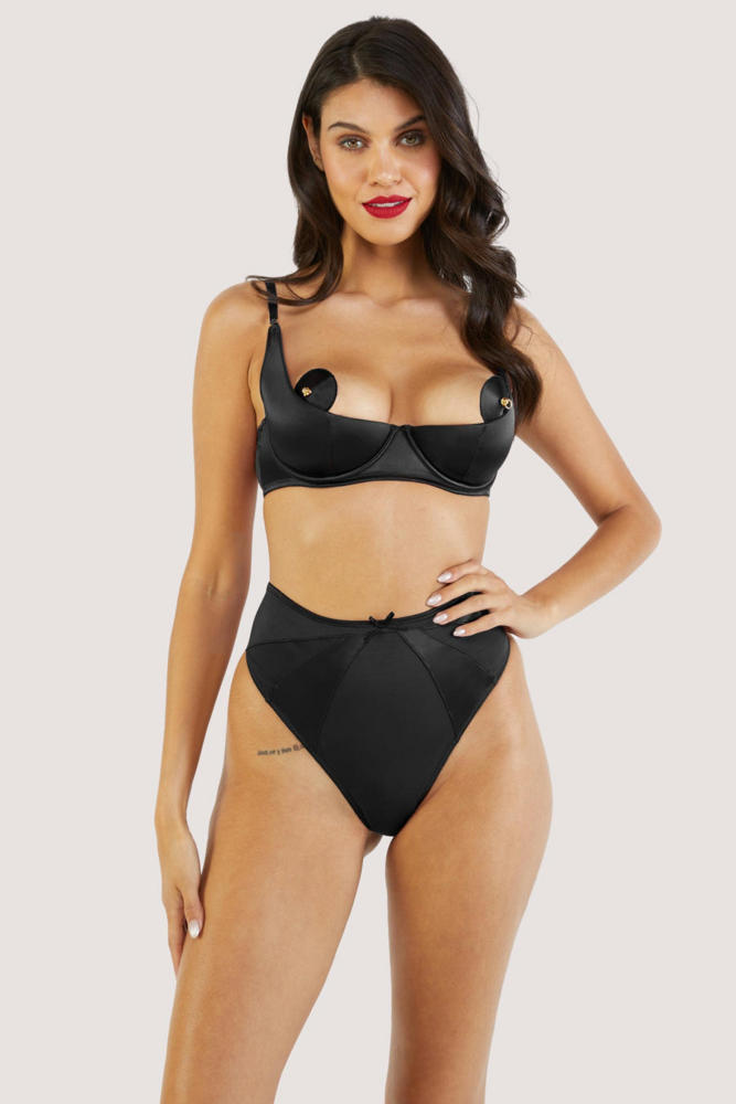 Etta black high waist thong  