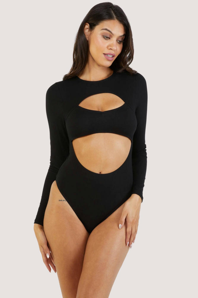 Laurel cut out jersey long sleeved body  
