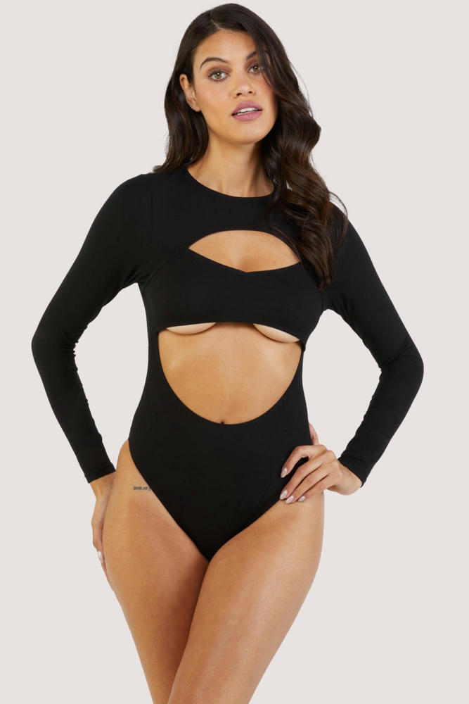 Laurel cut out jersey long sleeved body  