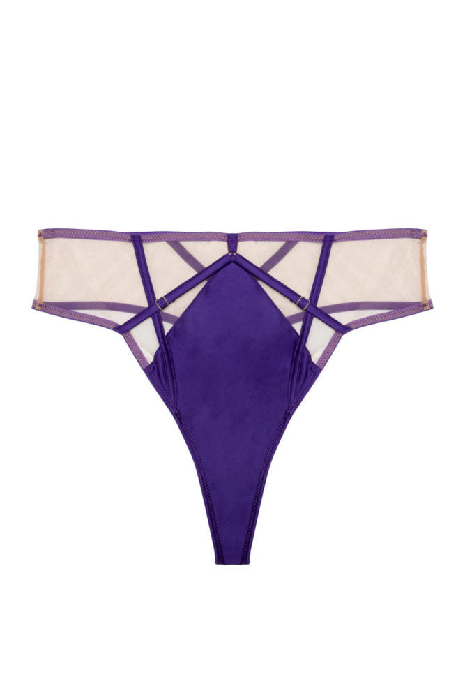 Ramona purple High Waisted Thong  