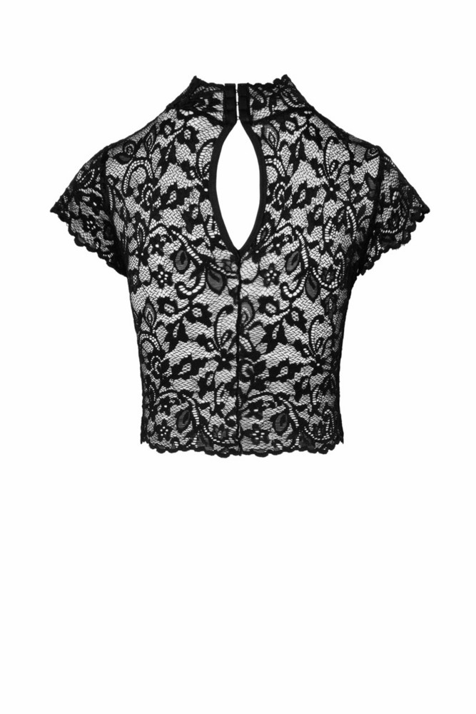 Essence lace top with high collar  