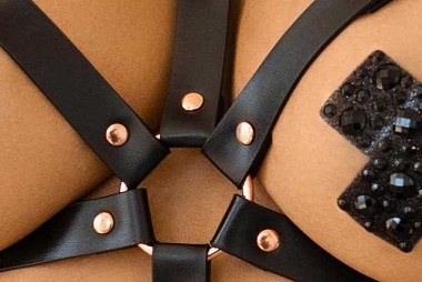 Vegan leather body harness 