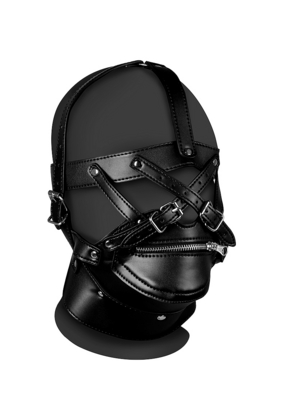  Head Harness with Zip-up Mouth and Lock 