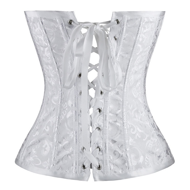 Embroidered satin  corset   