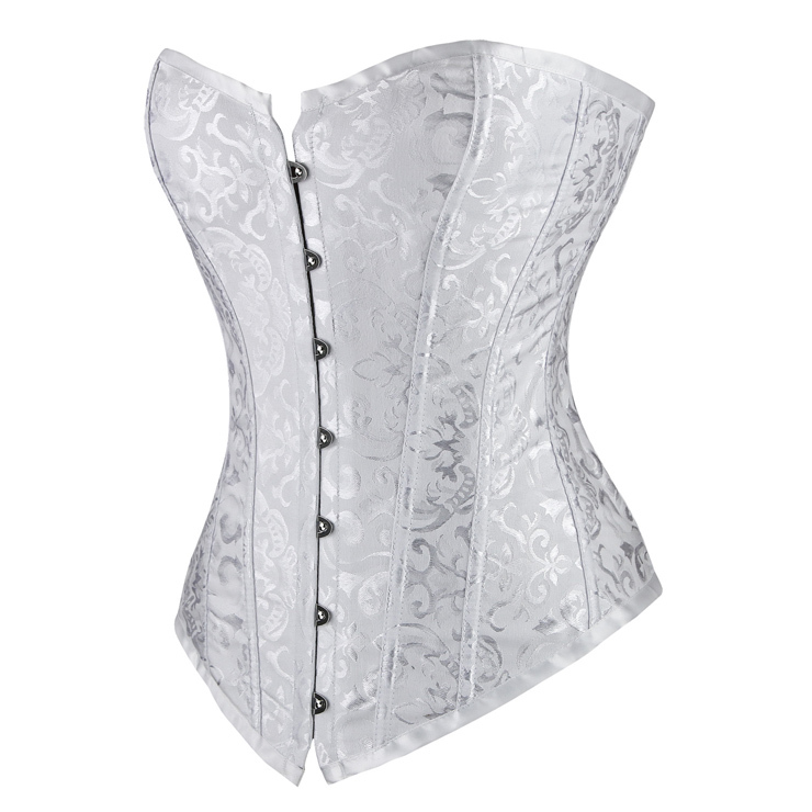 Embroidered satin  corset   