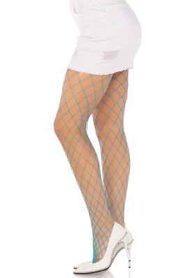/ Diamond Fishnet Pantyhose turquoise
