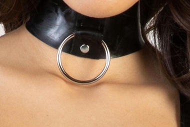  Imogen Black Latex and Ring collar 