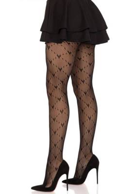 / Love Struck Heart Net Pantyhose