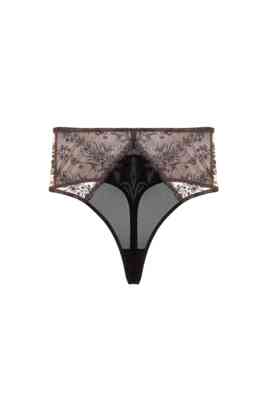 Cassia Black High Waisted Thong 