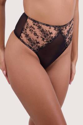 Cassia Black High Waisted Thong