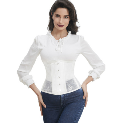 /  White See-through Floral Corset