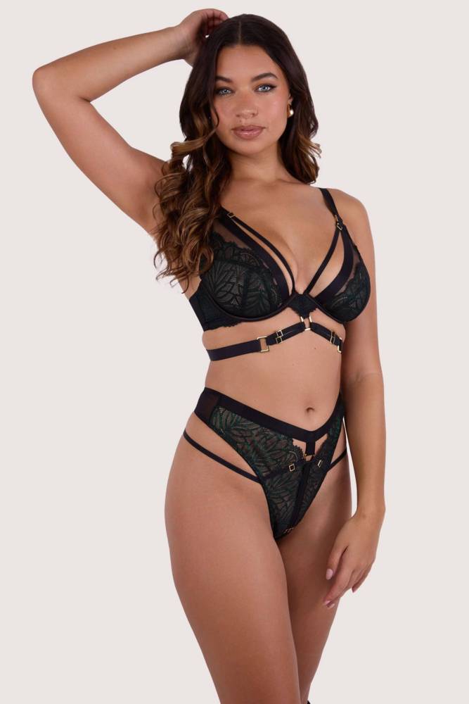 Tabitha Dark Green  High Waist Thong  
