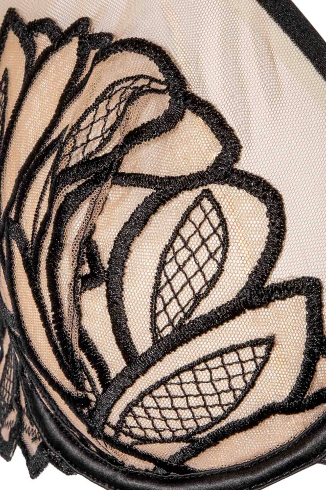 Lilith Black Graphic Embroidery Bra  
