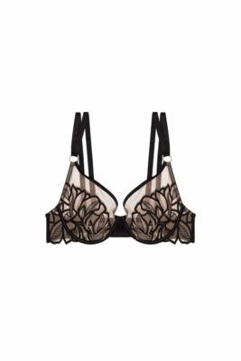 Lilith Black Graphic Embroidery Bra 