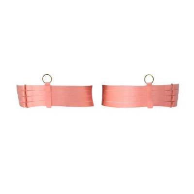 / Four Strap Bondage Leg Garters in Peach
