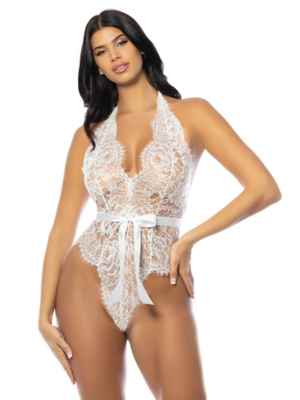   Naomi Eyelash Lace Halter Teddy