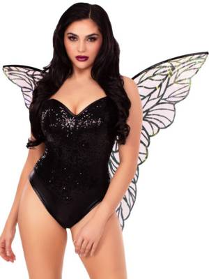   Iridescent Strapless Fairy Wings black
