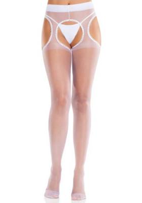/ Spandex sheer suspender hose white
