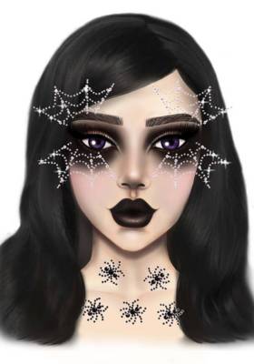   Spider Web Face Jewels Sticker