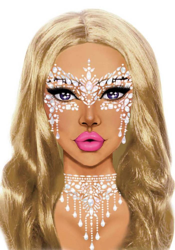 Masquerade Adhesive Face Jewels Sticker   