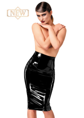 / F378 Dominae Column PVC pencil skirt