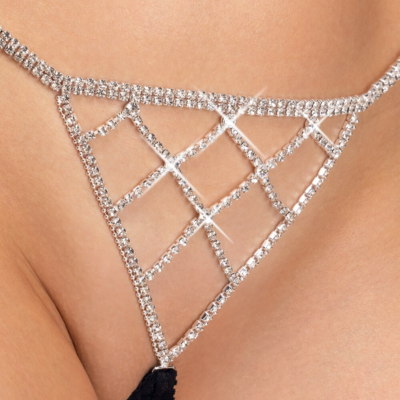 / Crotchless String silver