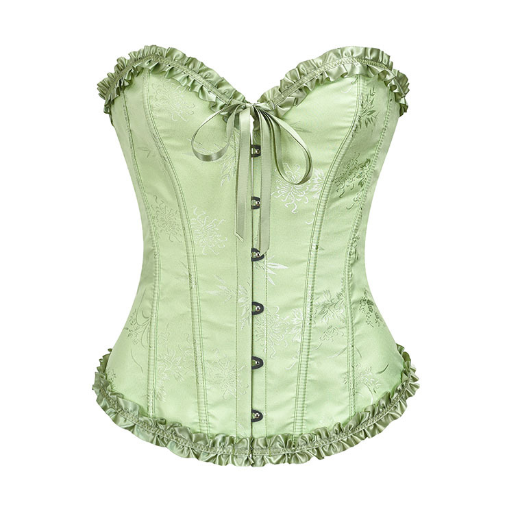 Victorian  Grass Green Overbust Corset  