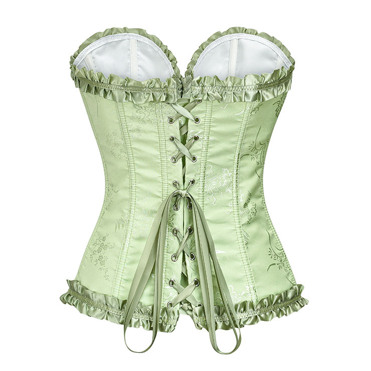 Victorian  Grass Green Overbust Corset  