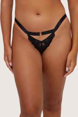   Eleanor Black Strappy Embroidery Brief