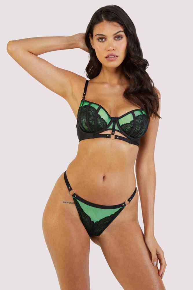 Emelda Lace and Gold Ring Thong  