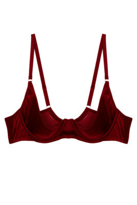 / Etta Red Satin Quarter Cup Bra