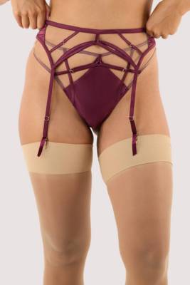   Ramona Wine Suspender Belt