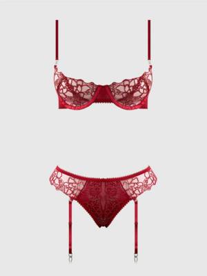 EDEN embroidered set rhubarb 