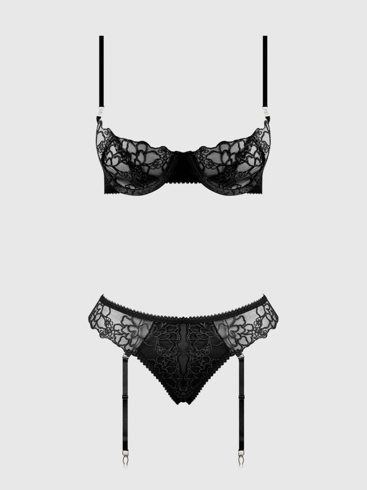 EDEN embroidered set black  