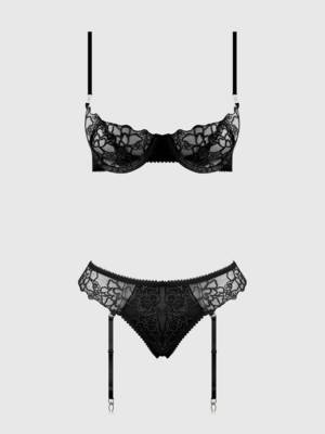 / EDEN embroidered set black
