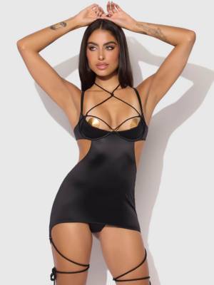 / IRYNA silky micro& rope guepiere & g-string 