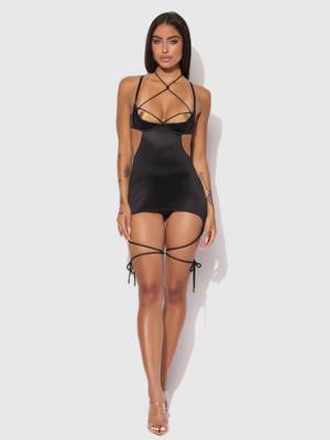 / IRYNA silky micro& rope guepiere & g-string 